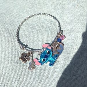 Kids Silver Bracelet with Blue and Pink Charms